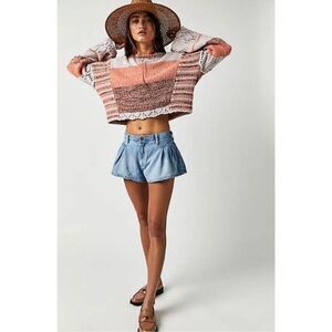 Free People We The Free Bluebell Low Rise Pleated Shorts